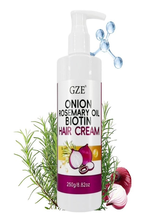 GZE Hair Cream with Onion, Rosemary Oil & Biotin | Strengthens Hair, Reduces Breakage | Nourishing Scalp Care for Thicker, Healthier Looking Hair - Image 1